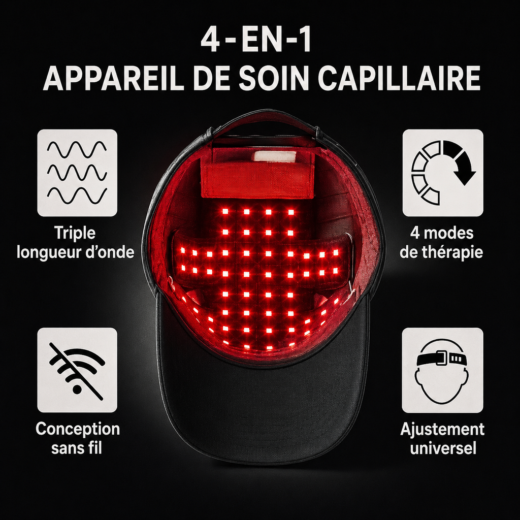 HairGlow Cap™ – Casquette LED de stimulation capillaire